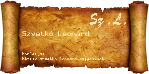 Szvatkó Leonárd névjegykártya